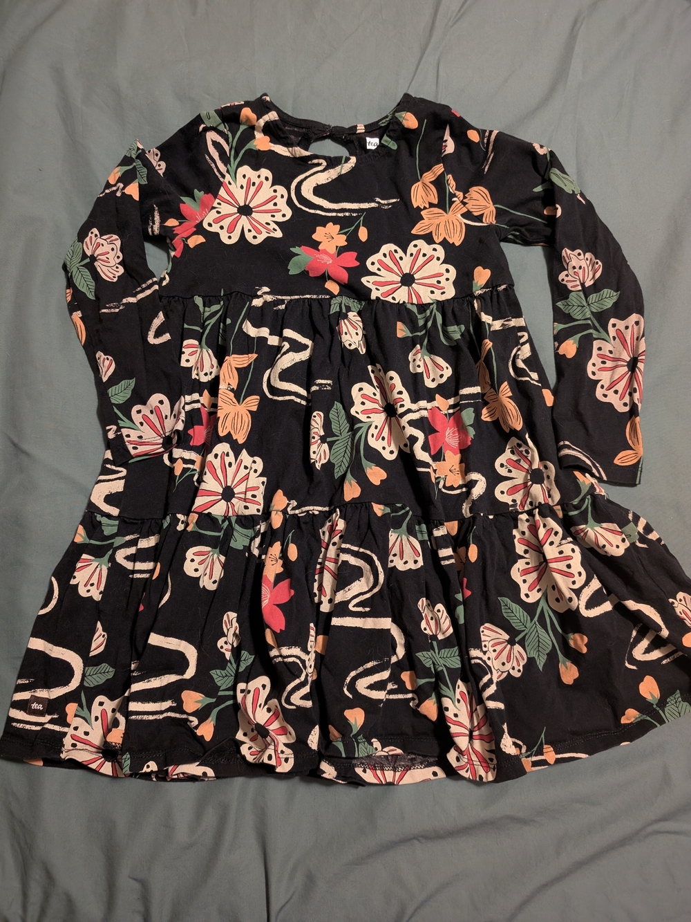 Tea Collection Black Floral Dress